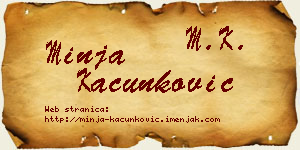Minja Kačunković vizit kartica